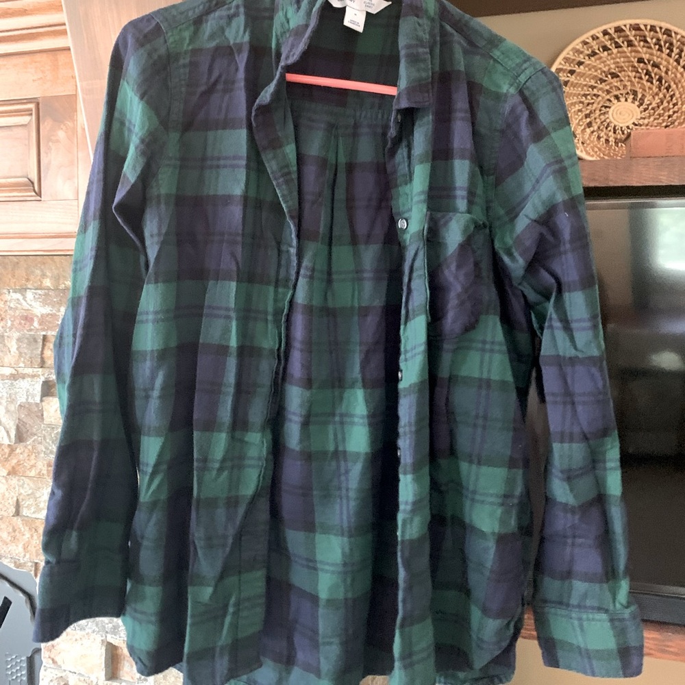 Green and blue flannel
